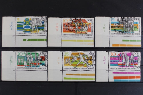 DDR, MiNr. 1483-1488, Ecken links unten, gestempelt