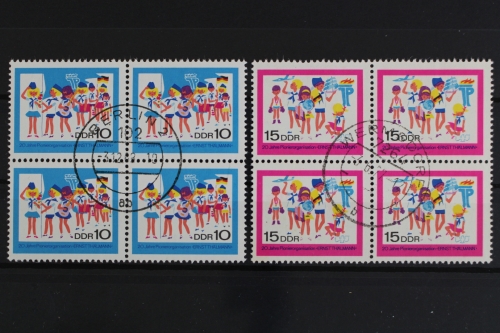 DDR, MiNr. 1432-1433, Viererblöcke, gestempelt