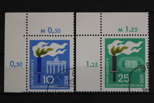 DDR, MiNr. 1375-1376, Ecken links oben, gestempelt