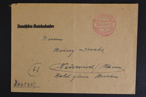 Saarbrücken, Gebühr bezahlt, 6.3.46