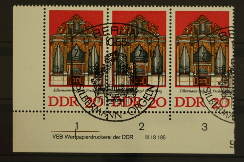 DDR, MiNr. 2112, Dreierstreifen, Ecke li. unten, DV, ESST