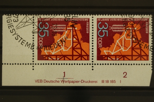 DDR, MiNr. 1871, waag. Paar, Ecke mit DV 1, gestempelt