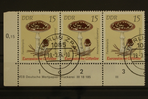 DDR, MiNr. 1935, Dreierstreifen, Ecke li. unten, DV III, gestempelt