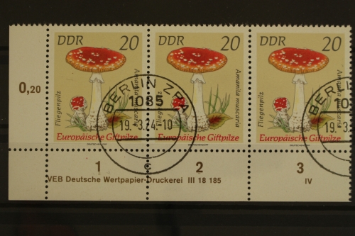 DDR, MiNr. 1936, Dreierstreifen, Ecke li. unten, DV IV, gestempelt