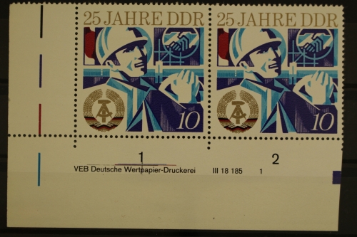 DDR, MiNr. 1949, waag. Paar, Ecke li. unten, DV 1, postfrisch