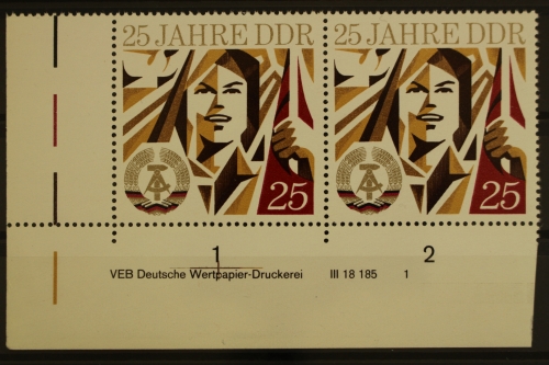 DDR, MiNr. 1951, waag. Paar, Ecke li. unten, DV 1, postfrisch