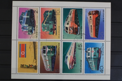 Korea - Nord, Eisenbahn, MiNr. 1555-1561 C, Kleinbogen, gestempelt