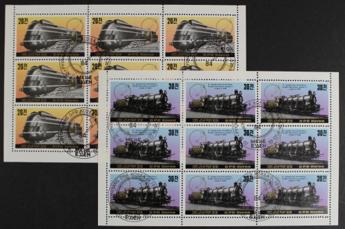 Korea - Nord, Eisenbahn, MiNr. 2465-2466 Kleinbogen, gestempelt