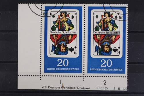DDR, MiNr. 1300, waag. Paar, Ecke li. unten, DV I / II / III, gestempelt