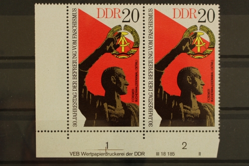 DDR, MiNr. 2039, waag. Paar, Ecke li. unten, DV II, postfrisch