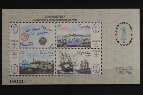 Spanien, Schiffe, MiNr. Block 30, postfrisch