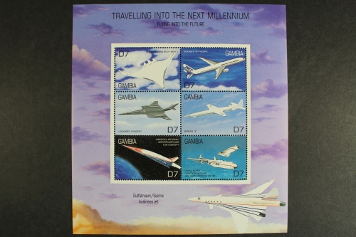 Gambia, Flugzeuge, MiNr. 3949-3954, Kleinbogen, postfrisch