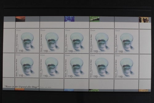 Deutschland, MiNr. 2185, Kleinbogen Europa 2001 Wasser, postfrisch