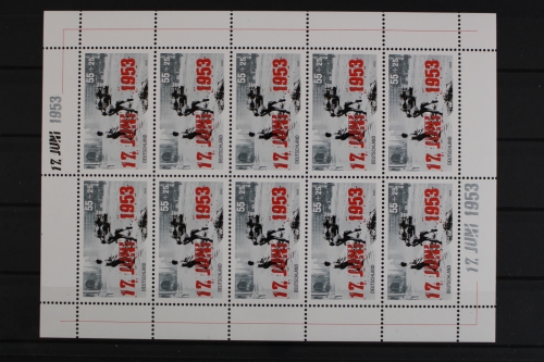 Deutschland, MiNr. 2342, Kleinbogen Volksaufstand, postfrisch