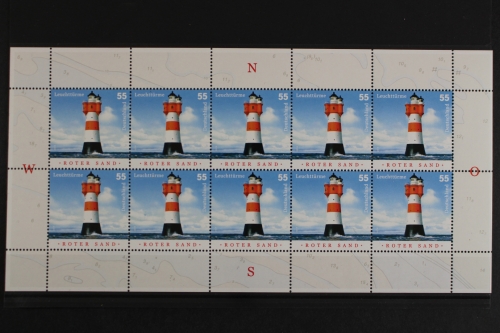 Deutschland (BRD), MiNr. 2410, Kleinbogen Leuchttürme, postfrisch