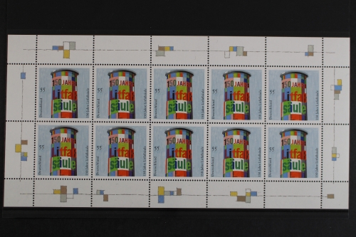 Deutschland (BRD), MiNr. 2444, Kleinbogen Litfaßsäule, postfrisch
