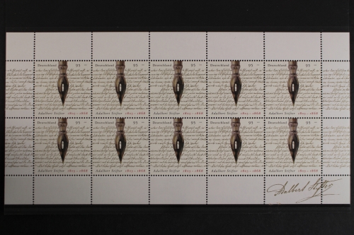 Deutschland (BRD), MiNr. 2490, Kleinbogen Stifter, postfrisch
