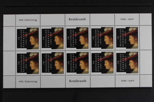Deutschland (BRD), MiNr. 2550, Kleinbogen Rembrandt, postfrisch