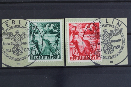 Deutsches Reich, MiNr. 660-661, Sonderstempel, Briefstücke