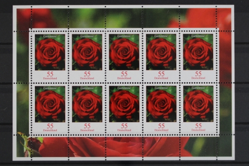 Deutschland, MiNr. 2669, Kleinbogen, Gartenrose, postfrisch