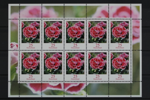 Deutschland, MiNr. 2694, Kleinbogen, Gartennelke, postfrisch