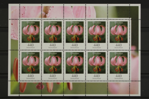 Deutschland, MiNr. 3118, Kleinbogen, Türkenbund, postfrisch