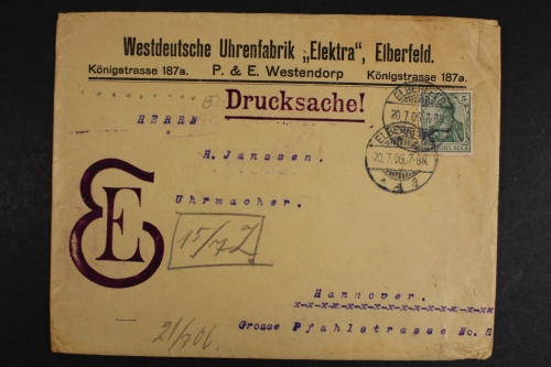 Elberfeld-Wuppertalm Uhrenfabrik Elektra, EBF nach Hannover