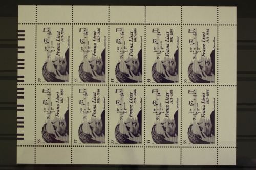 Deutschland, MiNr. 2846, Kleinbogen, F. Liszt, postfrisch
