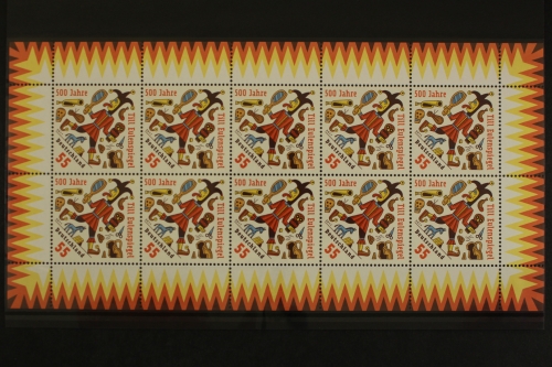 Deutschland, MiNr. 2880, Kleinbogen, Eulenspiegel, postfrisch