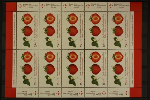 Deutschland, MiNr. 2770, Kleinbogen, Erdbeere, postfrisch