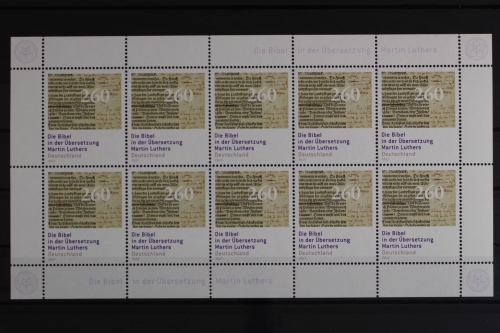 Deutschland, MiNr. 3277, Kleinbogen Bibel-Übersetzung, postfrisch