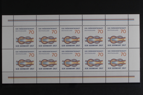 Deutschland, MiNr. 3291, Kleinbogen, G 20 Deutschland, postfrisch