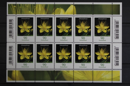 Deutschland, MiNr. 3304, Kleinbogen, Johanniskraut, postfrisch