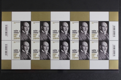 Deutschland, MiNr. 3333, Kleinbogen, W. Rathenau, postfrisch