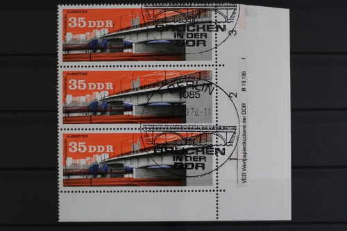 DDR, MiNr. 2167, 3er Streifen, Ecke re. unten, DV, ESST