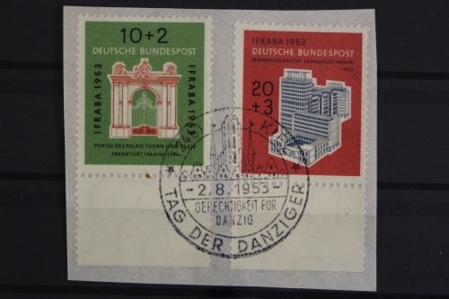 Deutschland (BRD), MiNr. 171-172, Unterrand, SST Kiel, Briefstück