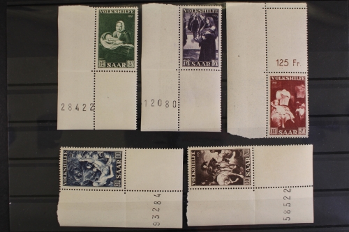 Saarland, MiNr. 309-313, Eckränder, postfrisch