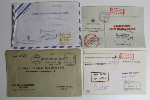 Einschreiben aus dem Ausland nach Deutschland gelaufen, über 50 Stück