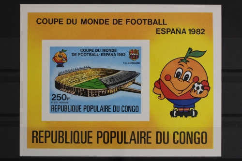 Kongo-Brazzaville, MiNr. Block 23 B, Fußball WM 1982, postfrisch