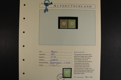 Bayern, MiNr. 69-70 x, Borek Vordruckblatt, postfrisch