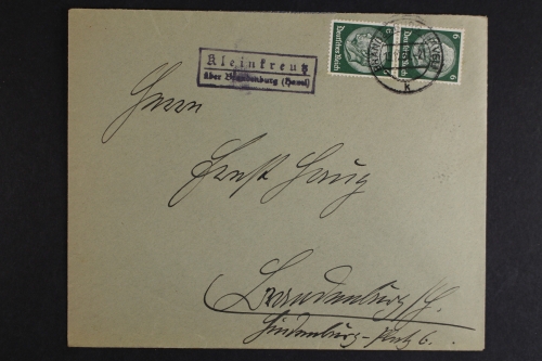 Kleinkreuz über Brandenburg (Havel), Landpoststempel, 1937