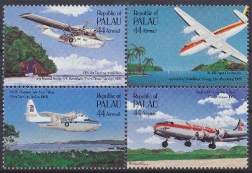Palau, Flugzeuge, MiNr. 92-95 Viererblock, postfrisch