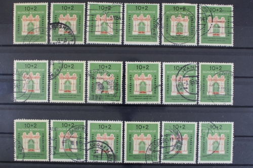 Deutschland, MiNr. 171, 10 Pf IFRABA, 18 Marken, gestempelt