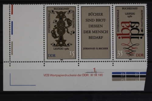 DDR, MiNr. 2697-2698 Zd, Ecke li. unten, DV, Leerfeld, postfrisch