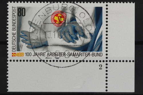 Deutschland (BRD), MiNr. 1394, Ecke re. u, FN 2, zentrischer Stempel, EST