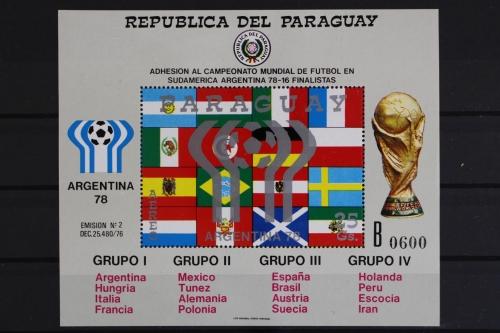 Paraguay, MiNr. Block 320, Fußball WM 1978, postfrisch