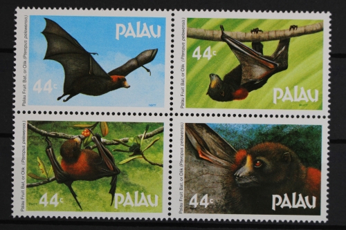 Palau, MiNr. 172-175, Viererblock, Flughund, postfrisch