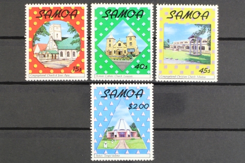 Samoa, MiNr. 665-668, Weihnachten, Kirchen, postfrisch