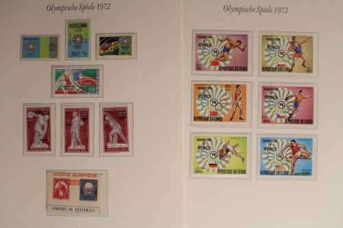 Olympische Spiele 1972 in München, postfrische Slg. im Borek Vordruck
