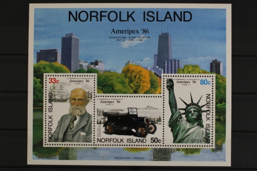 Norfolk-Inseln, MiNr. Block 10, Auto, Freiheitsstatue, postfrisch